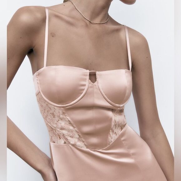 Zara Corset Combination Dress New - Picture 11 of 12